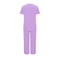 thumbnail image 4 of Soki Scrub Set Women Short Sleeve V-Neck T Shirts Tops Jogger Pants Working Suit, 4 of 6