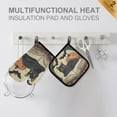 thumbnail image 4 of Yayeee Oven Mitts and Pot Holder Set of 2 Heat Resistant Kitchen Gloves Baking Hot Pad, Black Halloween Cat, 4 of 5