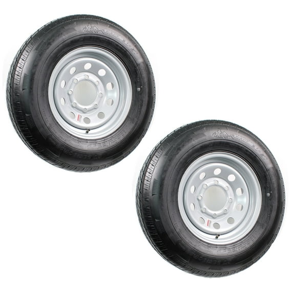eCustomrim 2-Pack Trailer Tire Rim ST235/80R16 Load E 16 Inch 8 Lug Silver Wheel