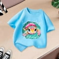 thumbnail image 4 of Curuila Kid Girls Tops Cartoon Print Crew Neck Short Sleeve Tee Summer Casual Loose T Shirt Blue Size 10-12 Years, 4 of 4