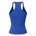 thumbnail image 4 of OIUUAK Women Racerback Workout Tank Tops V Neck Going Out Ribbed Basic Slim Fit Cute Yoga Gym Shirts 2026 Summer Camisole, Blue, 4 of 7