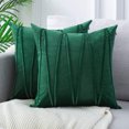 thumbnail image 3 of Funda de almohada decorativa de terciopelo a rayas de 2 piezas, fundas de cojín sólidas suaves para cama, sofá, coche, sala de estar, funda de almohada cuadrada (45*45cm) Vhermosa 2034648-3, 3 of 4