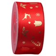 thumbnail image 2 of AMERTEER 1 Roll Portable Ribbon Add Atmospheres Polyester Printed Snowflake Deer Glitter Ribbon for Home, 2 of 9