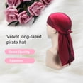 thumbnail image 2 of Sonducket Paquete de 6 diademas de terciopelo, gorro de pirata de color brillante, gorro de pelo de una sola capa Sombreros Vino rojo, 2 of 5
