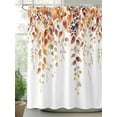 thumbnail image 2 of Fsddascl Orange Fall Leaves Shower Curtain Set - Long 72" x 84" Washable Bathtub Curtain with 12 Hooks, Watercolor Farmhouse Retro Plants Waterproof Fabric Stall Shower Curtains for Bathroom/Bathtub, 2 of 6