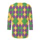 thumbnail image 4 of Xuyuer 2025 Womens 3/4 Sleeve Tops Mardi Gras and Christmas Costumes Fashion Round Neck Blouse, 4 of 6