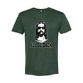 thumbnail image 2 of Wild Bobby Jesus: Ill Be Back Inspirational/Christian Men Premium Tri Blend Tee, Forest Green, Small, 2 of 5