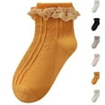 thumbnail image 2 of Zwiiyzr Toddler Baby Girls Boys Dress Socks Baby Ruffle Socks Solid Color Cute Frilly Lace Socks Cotton Crew Socks 0-12 Years Coffee, 2 of 3