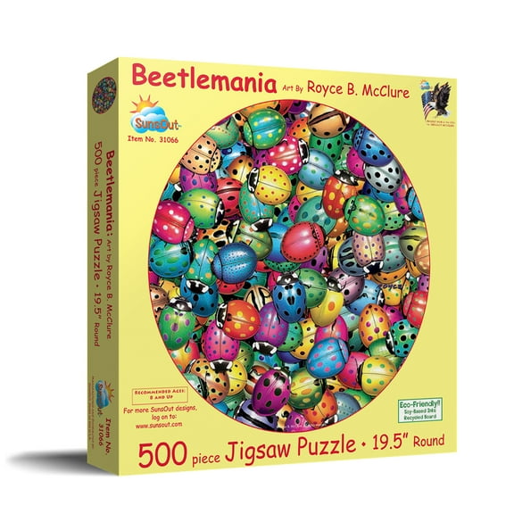 SUNSOUT INC - Beetles Round Mania - 500 pc Jigsaw Puzzle by Artist: Royce B. McClure - Finished Size 19.5" - MPN# 31066