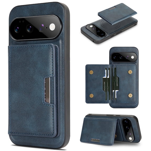 Dteck Detachable Wallet Case For Google Pixel 11 Pro, 2-in-1 Shockproof Magnetic PU Leather Credit Card Slot Holder Slim Rugged Cover, Blue