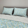 thumbnail image 2 of Breakfast Comforter & Sham Bedding Set, Morning Eggs Sunny Side up with Fresh Basil Herbs Healthy Omelet, 3 pcs Duvet Set Microfiber Filling Quilt, 5 Sizes, Pale Blue Marigold White, by Ambesonne, 2 of 4
