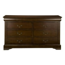 Pemberly Row Modern 6 Drawer Wood Dresser in Cappuccino (Brown)
