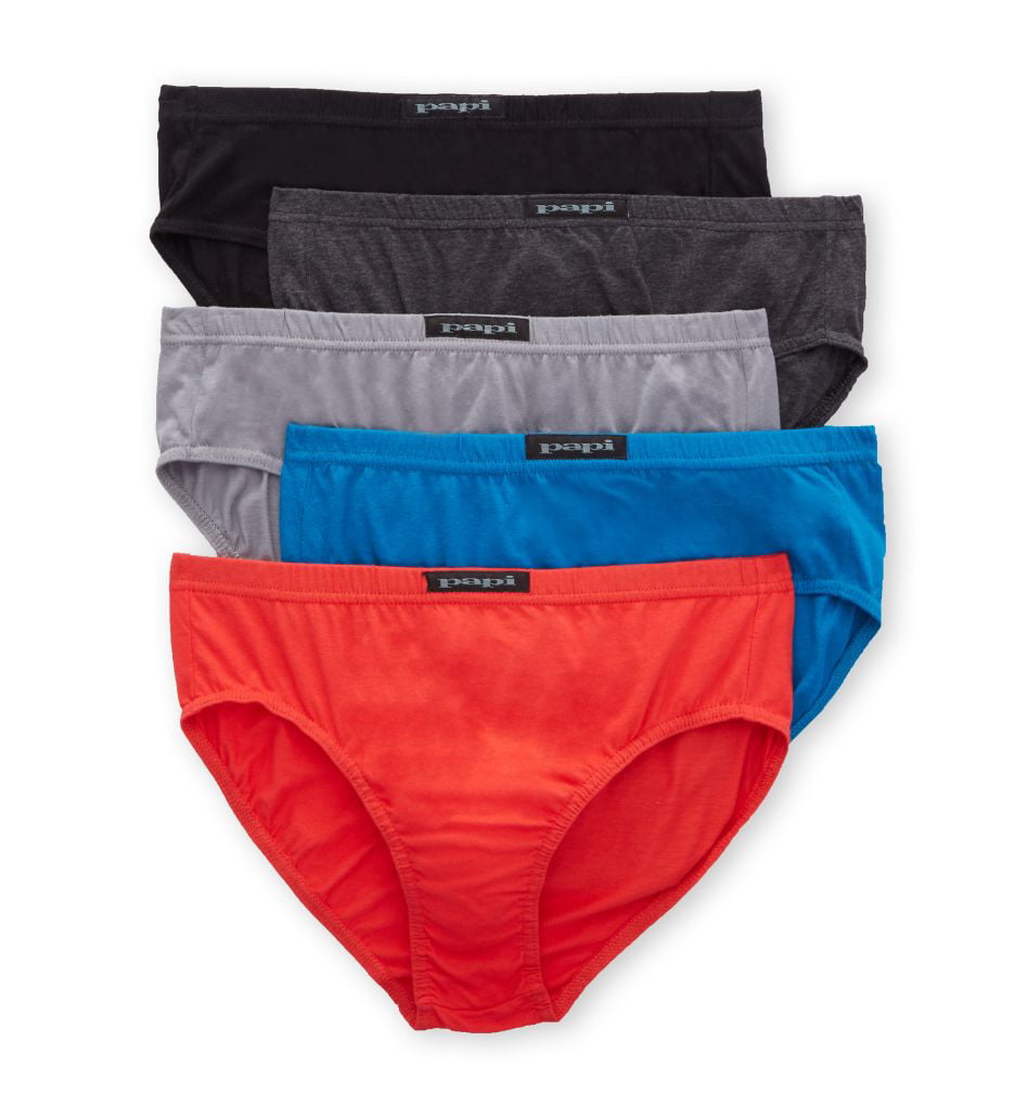 5 Pack Men's PAPI Small 100% Premium Cotton Low Rise Briefs Underwear 554129