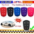 thumbnail image 3 of Dobrev 6 Button Silicone Cover Smart Case Fob Entry Skin Protector for Cadillac Escalade 2015 2016 2017 2018 2019 2020 Cadillac Escalade Key  purple and blue, 3 of 3