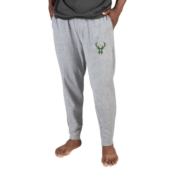Men's Concepts Sport Gray Milwaukee Bucks Mainstream Cuffed Terry Pants