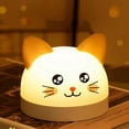 thumbnail image 2 of Cute Cat Alarm Clock for Children with 3 Colors LED Lamp Timer Snooze Rechargeable Night Light Kids, 2 of 5