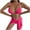 Hot Pink, variant on Bzhegqhd Womens Bikinis High Waist Clearance,Women's Solid Color Sexy Bikini Backless Drawstring Strap Split Swimsuit Three Piece Set