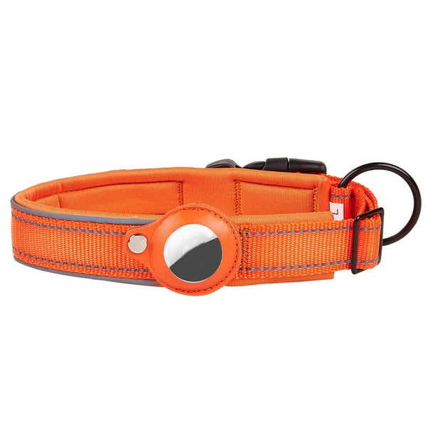 Fiudx Collar de Nailon Suave para Perro, Diseño Reflectante, Protector para Airtag, Cómodo y Duradero, Evita Mordisqueos, Apto para Perros Pequeños, Varios Tamaños, 109-127 Cm de Largo