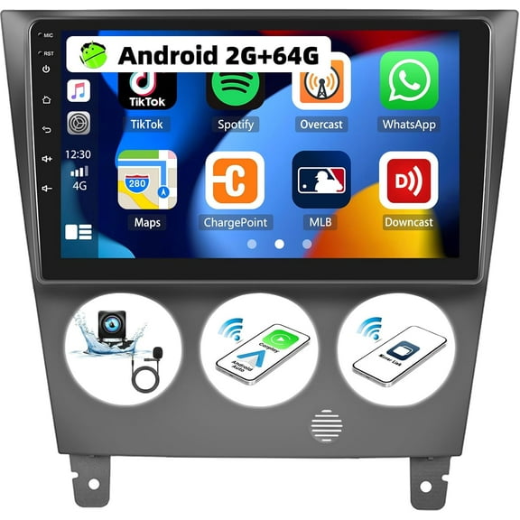 2G 64G for Subaru Impreza 2003-2006 Stereo Radio Wireless Apple CarPlay Android Auto 9 Inch Android Car Stereo Bluetooth GPS Navigation Touch Screen Mirror Link WiFi FM SWC  Backup Camera