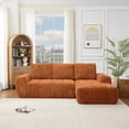 thumbnail image 2 of Gewnee Orange L-Shaped Sectional Sofa, High-Quality Chenille Fabric with High-Density Sponge, for Living Room, 2 of 7