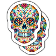 Colorful Skull Stickers, Sugar Skull Sticker Duo, Day Of The Dead Vinyl Stikindle Sticker, Stickers For Tablet, College Gift, Scrapbook Stickers, Gratitude Stickers, Quote Stickers