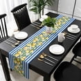 thumbnail image 3 of Blue Stripes Lemon Table Runner 36 Inches Long, Spring Fruit Flowers Leaves Line Kitchen Coffee Dining Table Decoration for Home Party Birthday Wedding Home Decor 13x36 Inches, 3 of 8