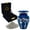 DARK BLUE, variant on Nova Niche Black Small Cremation Urn for Human Ashes – Handicrafted Memorial Keepsake with Velvet Box.(3"cu.in)