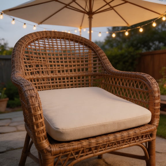 Luxshiny Beige Water Resistant Seat Cushion for Patio Chairs with Non Slip Surface