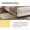 thumbnail image 4 of alazyhome Velvet Upholstered Platform Bed Frame Queen Size with Button Tufting Headboard , Easy Assembly, Beige, 4 of 6