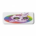thumbnail image 1 of Cartoon Computer Mouse Pad, Doodle Style Unicorn Skull with Green Eyes with Rainbow Background Funny, Rectangle Non-Slip Rubber Mousepad Large, 31" x 12" Gaming Size, Multicolor, by Ambesonne, 1 of 2