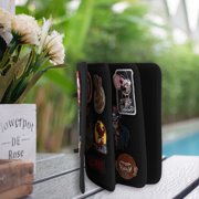 Flip-Page Patch Display, Hook and Loop Tactical Patch Board Binder, Small Military Patch Display, Patch Book Holder Organizer with 4 Pages for Showing Emblem Collections Black