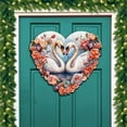 thumbnail image 2 of Designocracy 8611038H 24 x 18 in. Swans Love Holiday Love Kids Family Door Decor, 2 of 11
