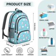 thumbnail image 5 of Unicorn and Head Blue Pattern Backpack for School, Cute School Bag with Adjustable Shoulder Straps and Padded Back, 16.9"x12.6"x5.9", 5 of 5