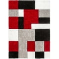 thumbnail image 2 of Well Woven San Francisco Escondido Red Modern Geometric Squares 7'10" x 9'10" Shag 3D Textured Area Rug, 2 of 9