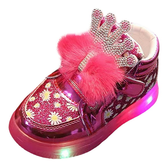 nsendm Girls Shoes Little Kid Female Shoes for Girls Size 12 Autumn and Winter Children's Sports Sneakers for Small and Medium Sized Kids Size 1 Shoes Girls Hot Pink 10.5