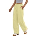 thumbnail image 3 of Sundazz Womens Wide leg Pants Drawstring Lightweight Pants Loose Travel Casual Pants with Pockets, 3 of 8