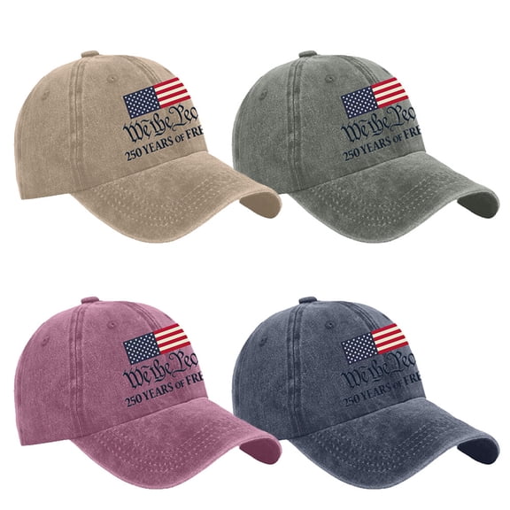 U.S. 250th Anniversary 250 Years Freedoms 1776-2026 Baseball Hats Unisex Funny Embroidery Wash Baseball Caps Sunscreen Hat