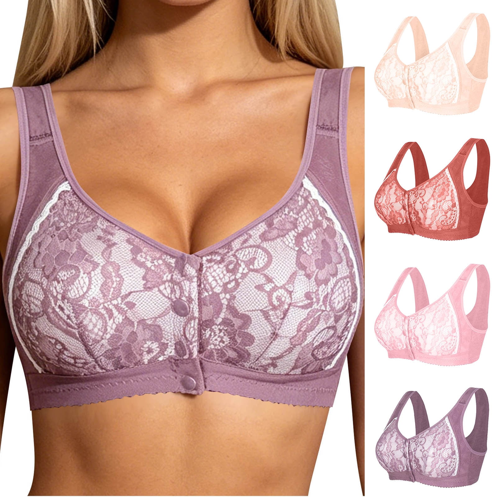 HVOBTTY Women's Tshirts Bras Tank Style Wireless Front Closure Maternity Breathable Soft Underwear