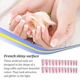 thumbnail image 4 of Length Coffin Fake Nail Scratch Resistant Press-on Fingernails Removable Trimble Nail Tip Adjustable Manicure Stickers Girls Type 2, 4 of 6