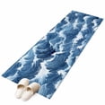 thumbnail image 2 of Ocean Waves Washable Runner Rugs 2'x6', Nautical Blue Sea Water Nature Scenery Low Pile Throw Entryway Rug Non-Slip Sturdy Edge Binding Carpet for Indoor Bedside Entrance Bedside, 2 of 9