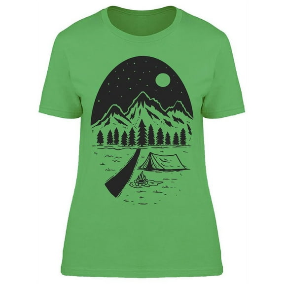 Camping In The Starry Night T-Shirt Women -Image by Shutterstock, Female 3X-Large
