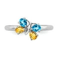 thumbnail image 4 of 925 Sterling Silver Stackable Expressions Blue Topaz & Citrine Butterfly Ring Size: 5; for Adults and Teens; for Women and Men, 4 of 5