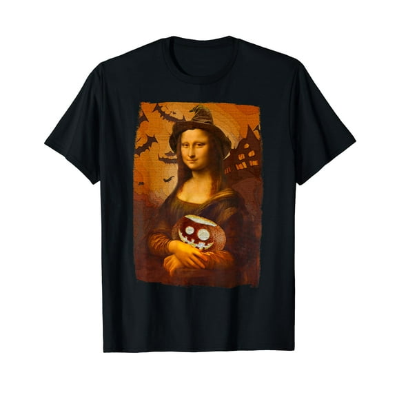 Mona Lisa with Pumpkin Halloween for Art Teacher Mona Lisa T-Shirt