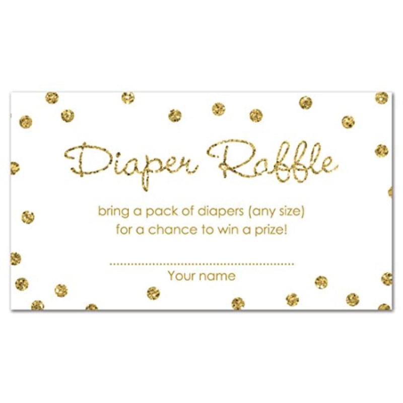 48 Gold Glitter Graphic Dots Diaper Raffle Cards Cards - Walmart.com - Walmart.com