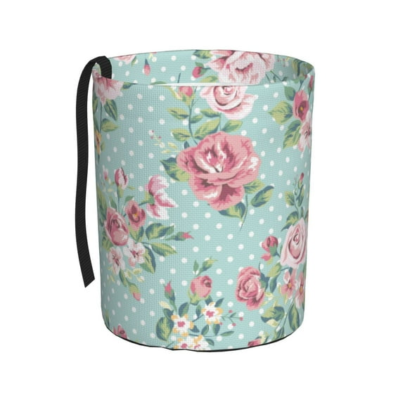 Honeii Vintage Floral Print Waterproof Car Trash Can,Waterproof Portable Collapsible Trash Can,Garbage Container fits Most Cars,SUVs,and Trucks