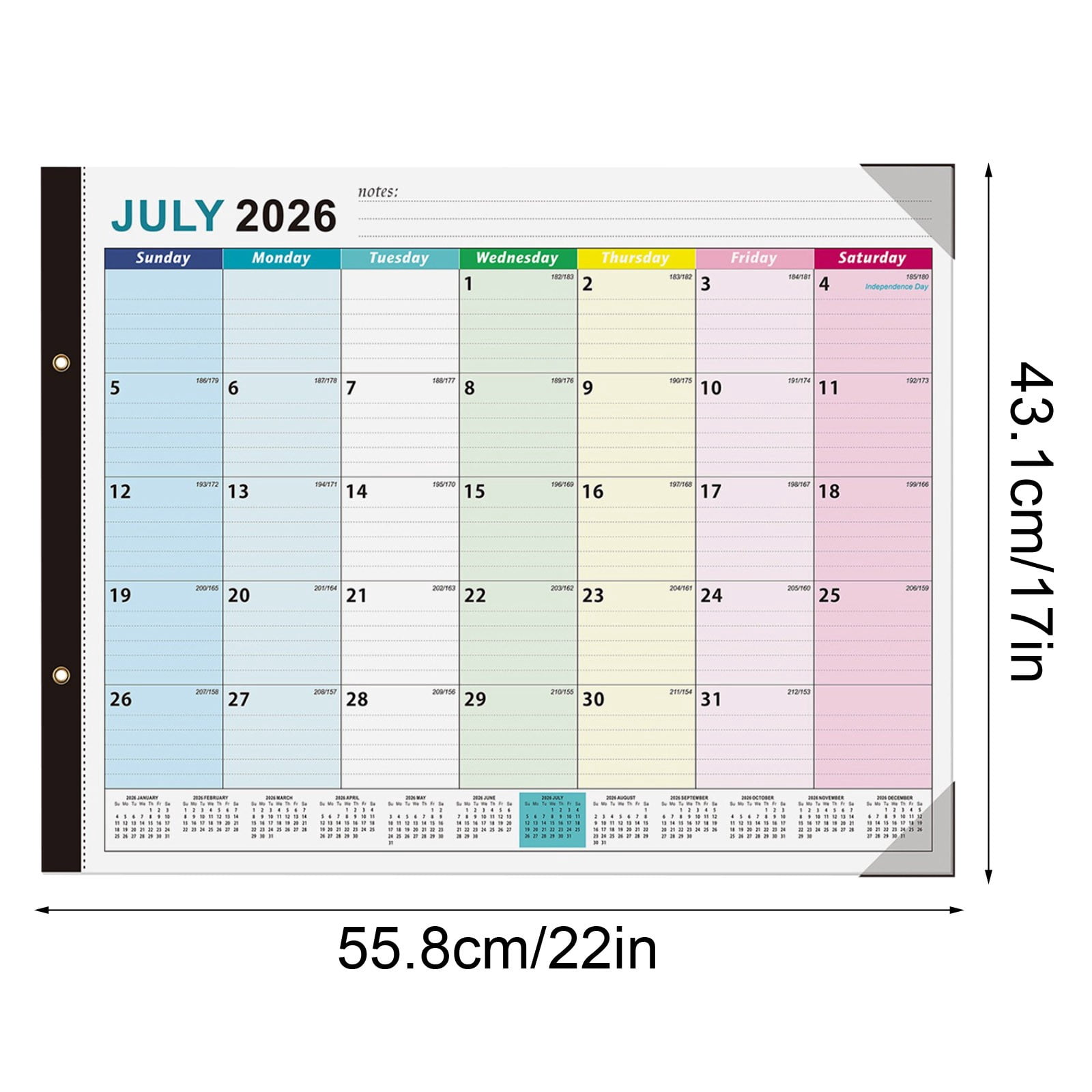Desk Calendar 2026-2027 - 18 Months Academic Planner Calendar Covers July 2026 to December 2027, 22" X 17" Large Size With Holidays, Desktop Monthly Calendar for Home Classroom Office Teacher Gifts