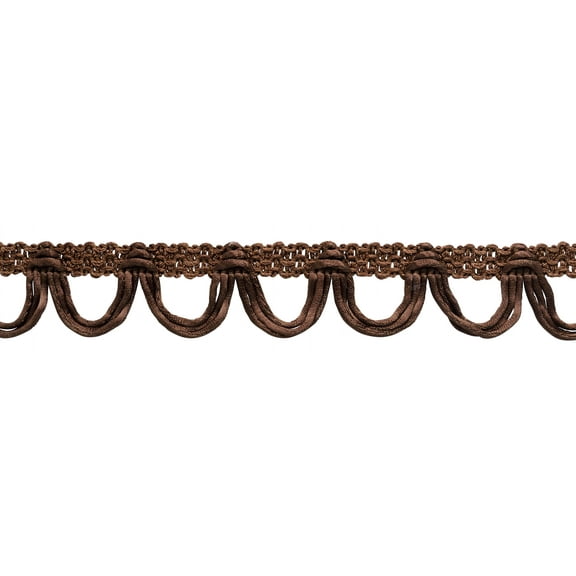1 1/2" (3.5cm) Basic Trim Collection Shiny Rattail Loop Fringe Trim # 0150RT,, Espresso Brown #E29 (Dark Brown) Sold By The Yard (36"/3 ft/0.9m)
