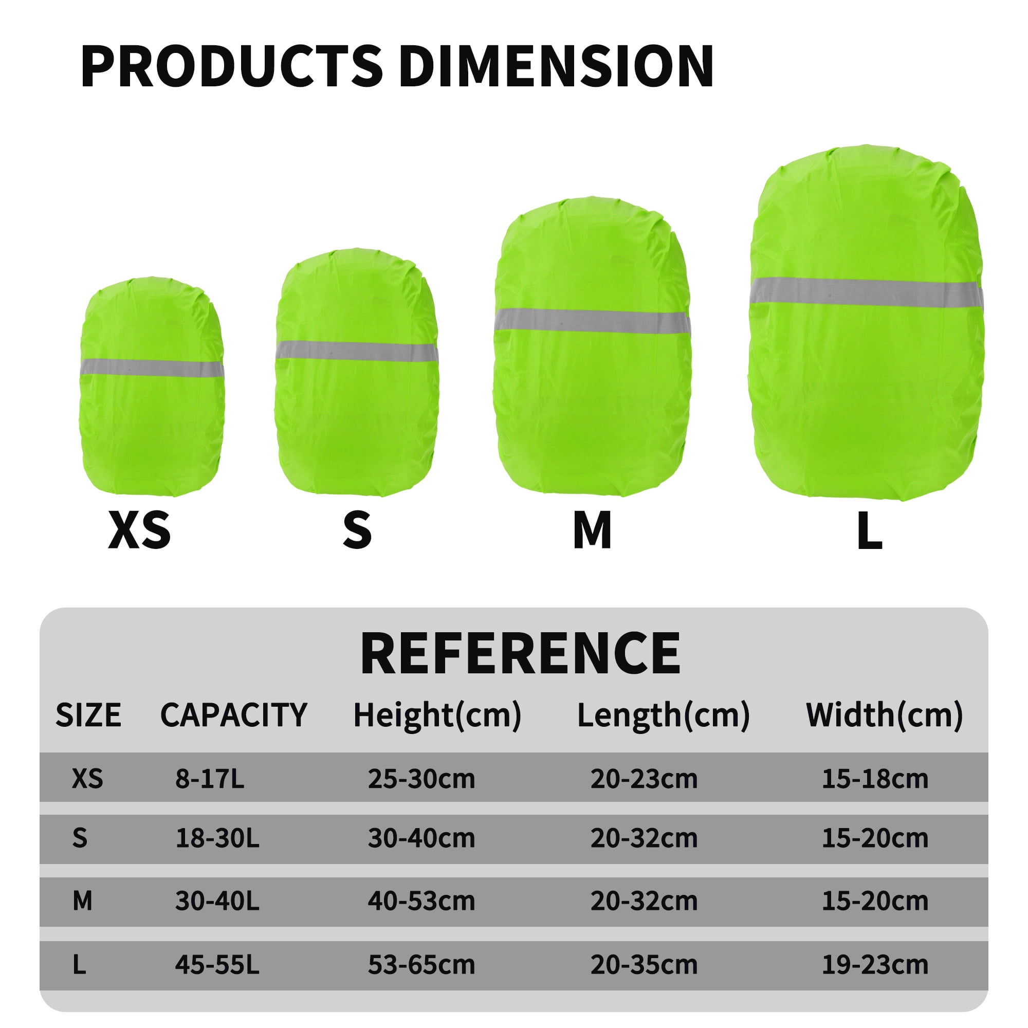 Unique Bargains Reflective Waterproof Backpack Rain Cover Fluorescent Green