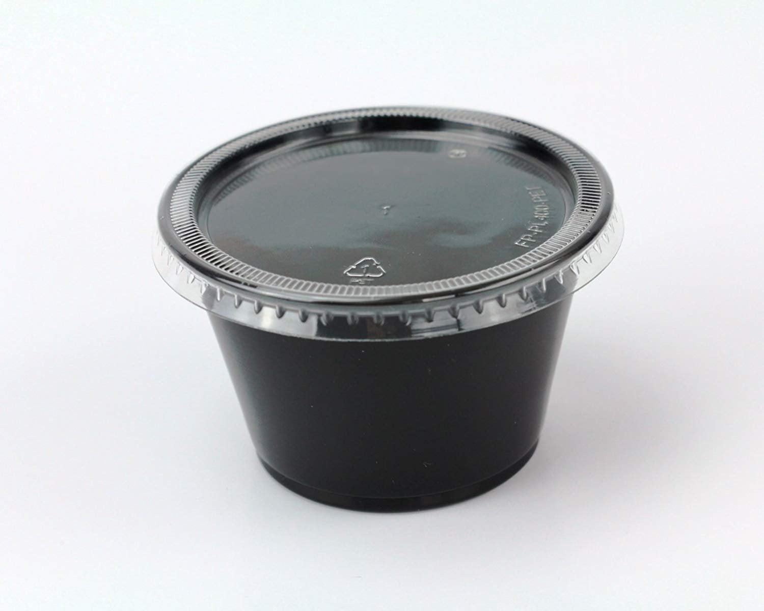 Disposable 4oz Plastic Condiment Cups with Lids, Sample Cup, Jello Shot