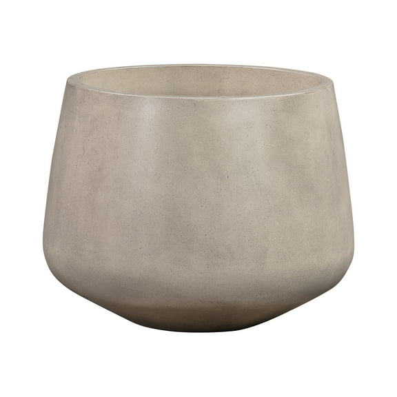 Modern Concrete Planter - 11x14x14 - Indoor Outdoor Decor - Lightweight White Planter - Mid-Century Design